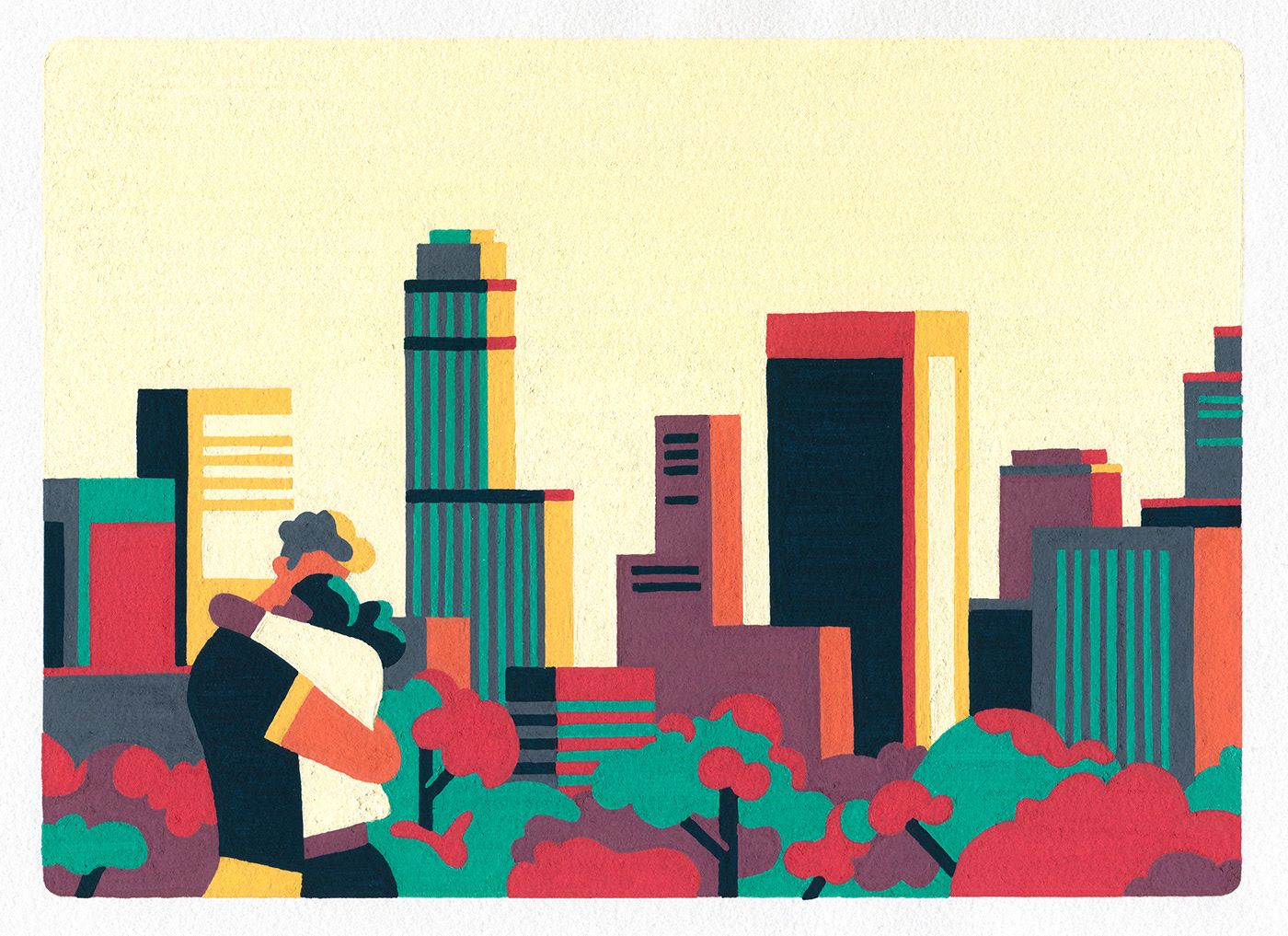 Urban Embrace Art Print