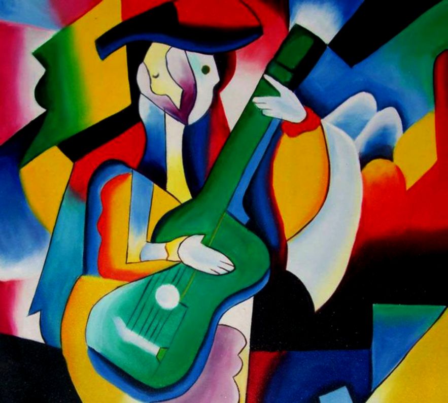 Abstract Guitarist Painting