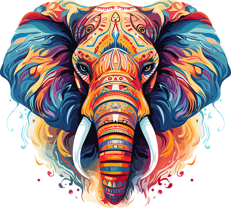 Colorful Elephant Art Print
