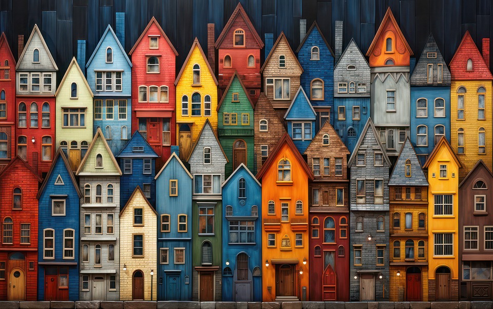Colorful House Wall Art Print