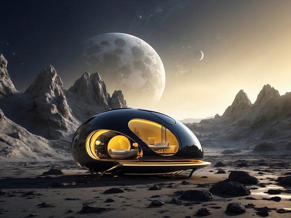 Futuristic Lunar Pod