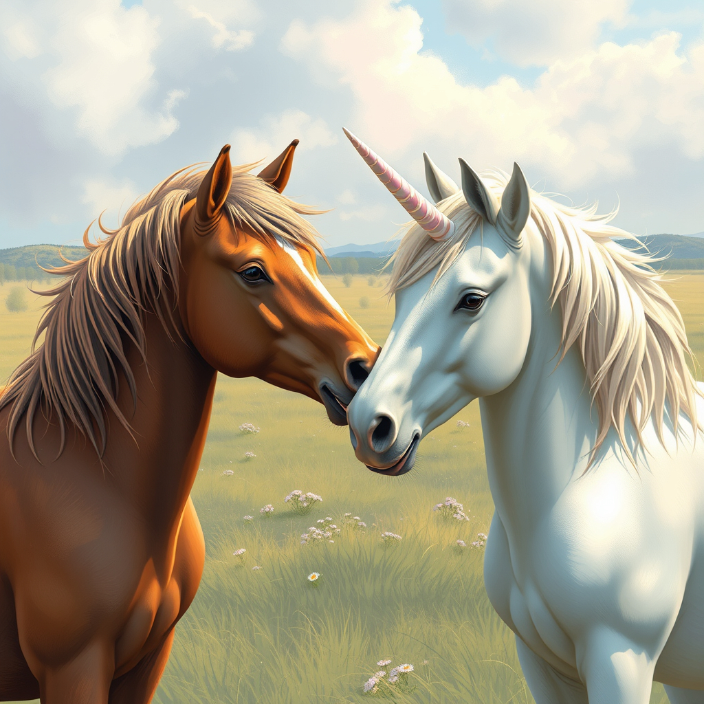 Unicorn and Horse Canvas Print