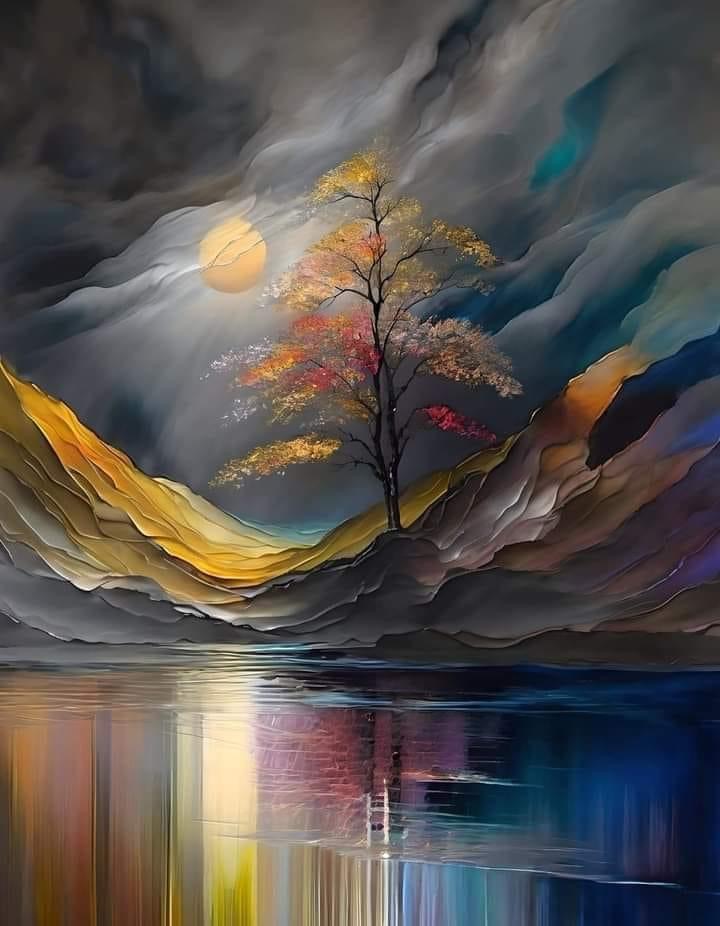 Tree in a Rainbow Valley