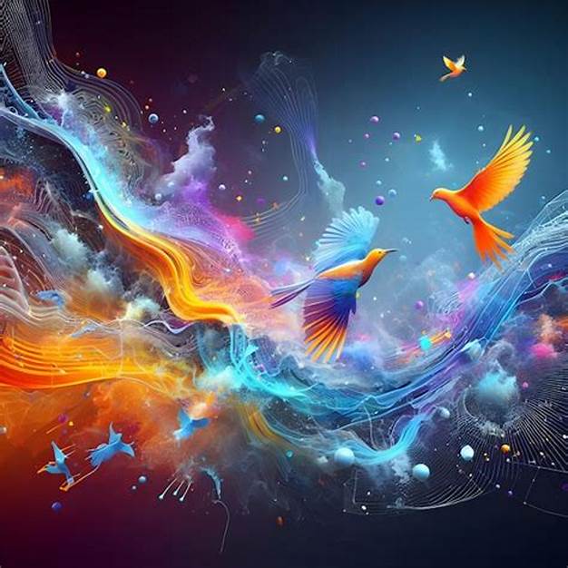 Vibrant Abstract Bird Art