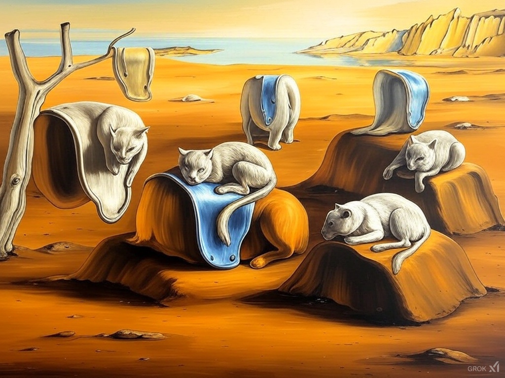 Surreal Cat Sculpture Set