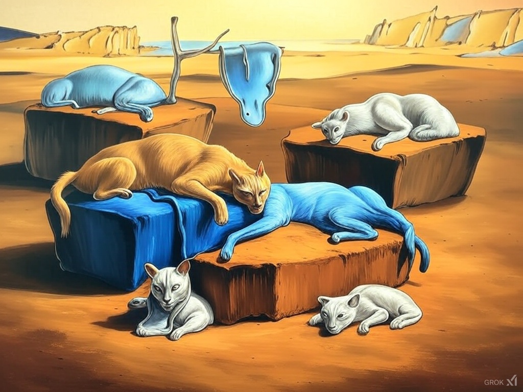 Surrealist Cat Art