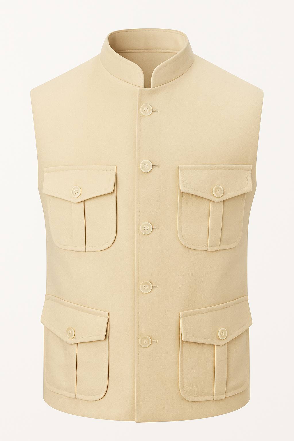Men’s Classic Waistcoat with Multiple Utility Pockets