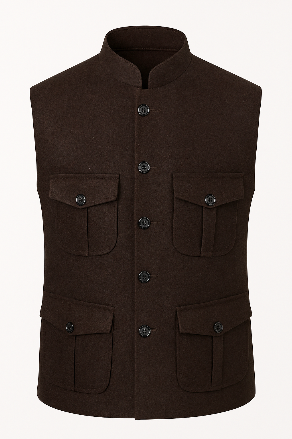 Men’s Classic Waistcoat with Multiple Utility Pockets