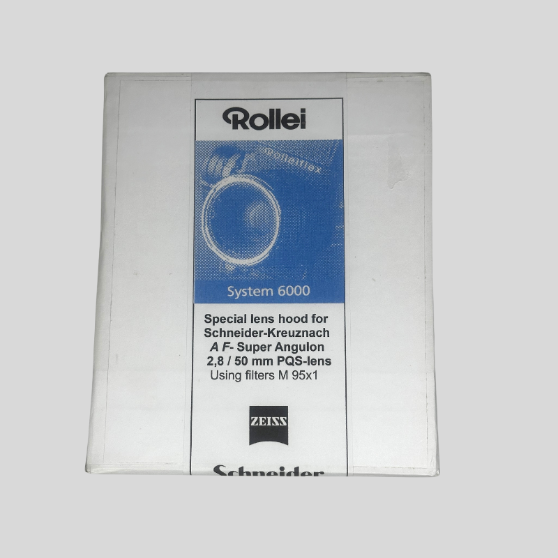 Special Lens Hood for Schneider-Kreuznach AF Super-Angulon 2,8/50 mm PQS-lens, using filters M95x1