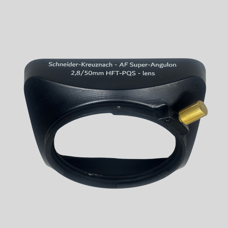 Special Lens Hood for Schneider-Kreuznach AF Super-Angulon 2,8/50 mm PQS-lens, using filters M95x1