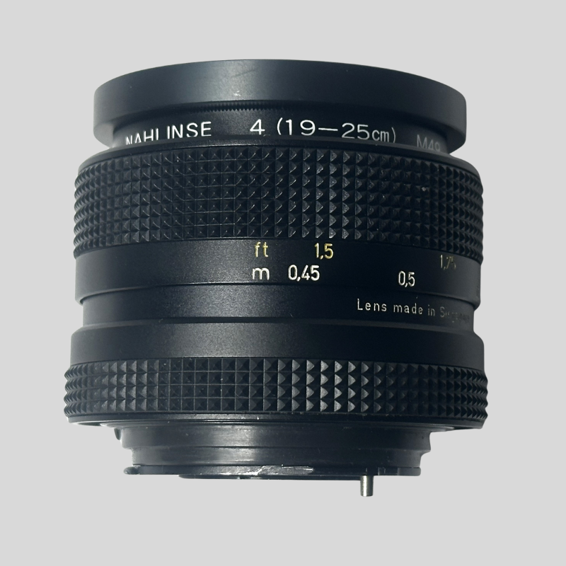 Rollei HFT-Planar 1,8/50 mm lens, serial-nr.: 1161573 with proxar 4x lens, series VII - M49