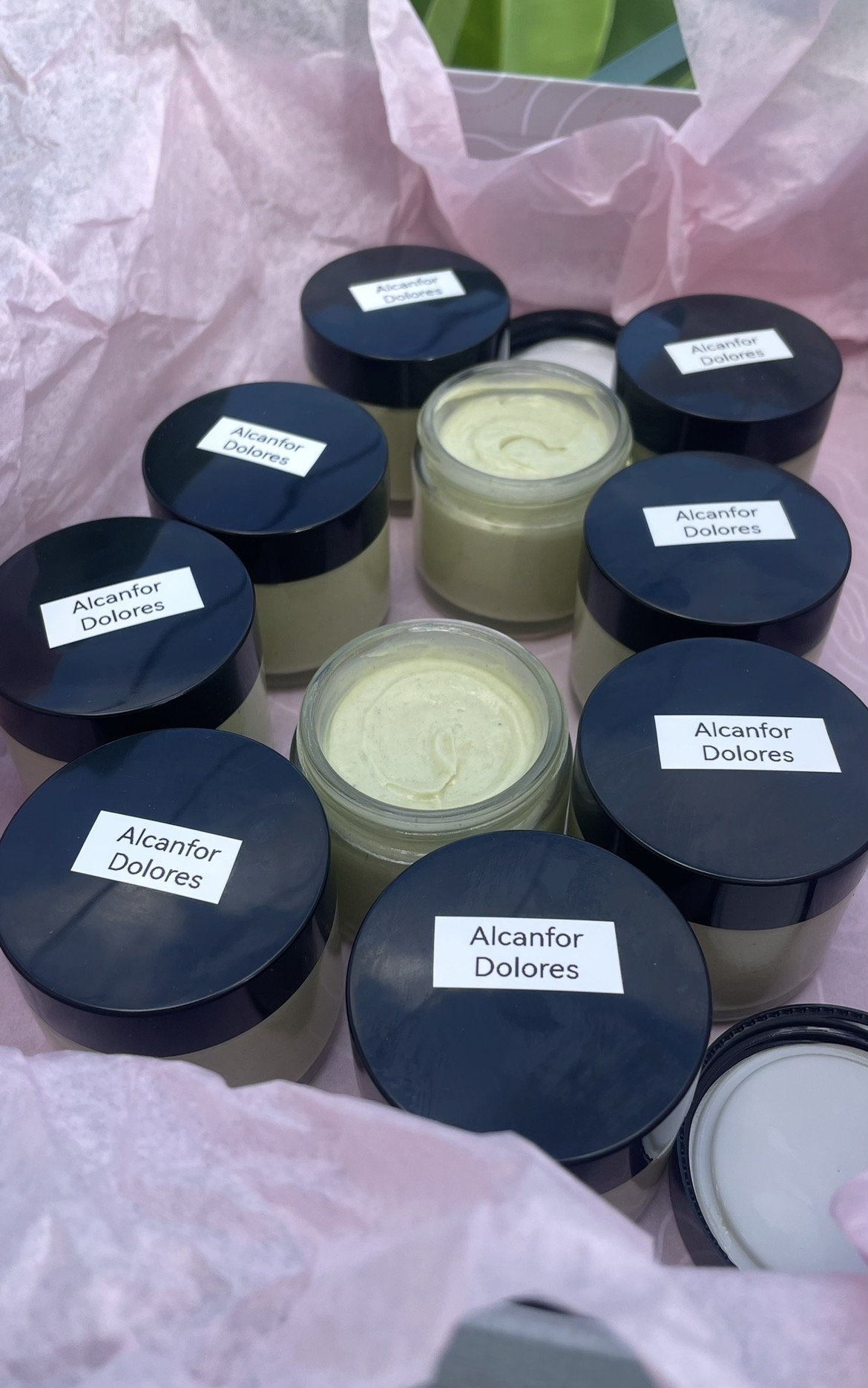 Crema alcanfor blanca y verde moringa 