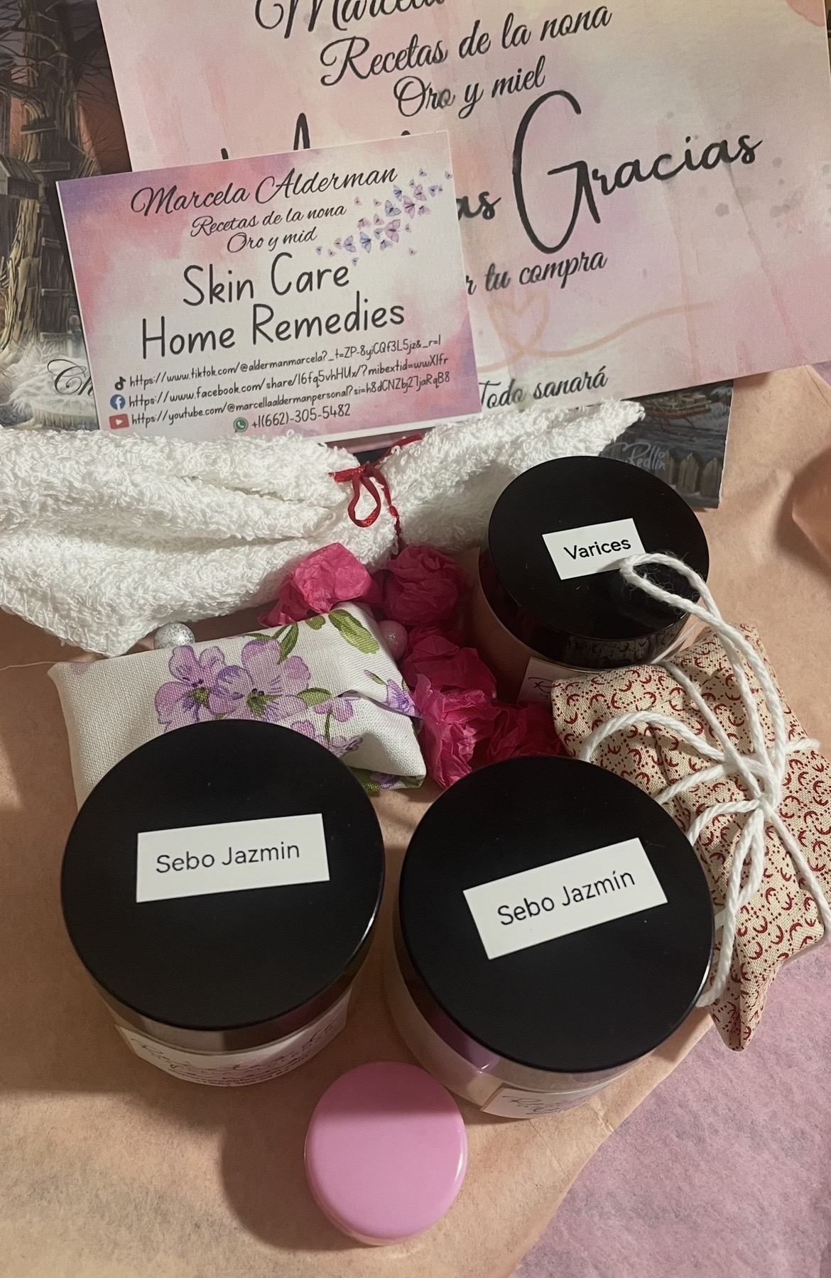 2 cremas jazmin, varices y jabon de sebo 