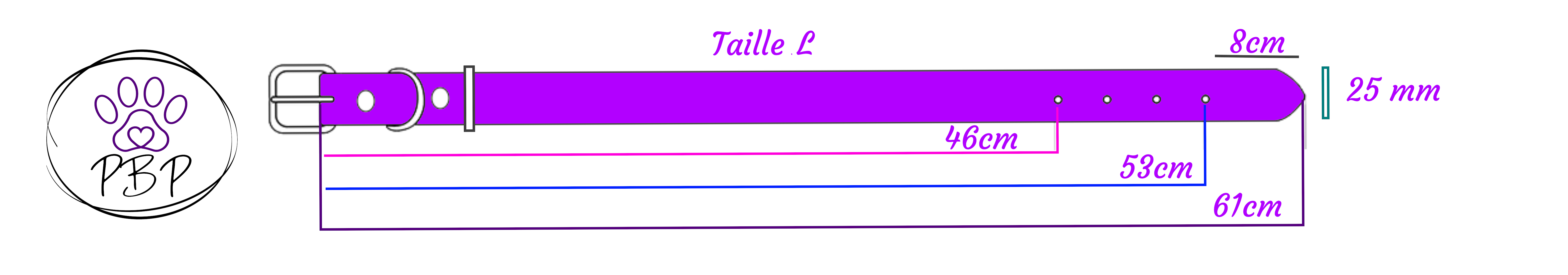 Collier noir et motif watercolor