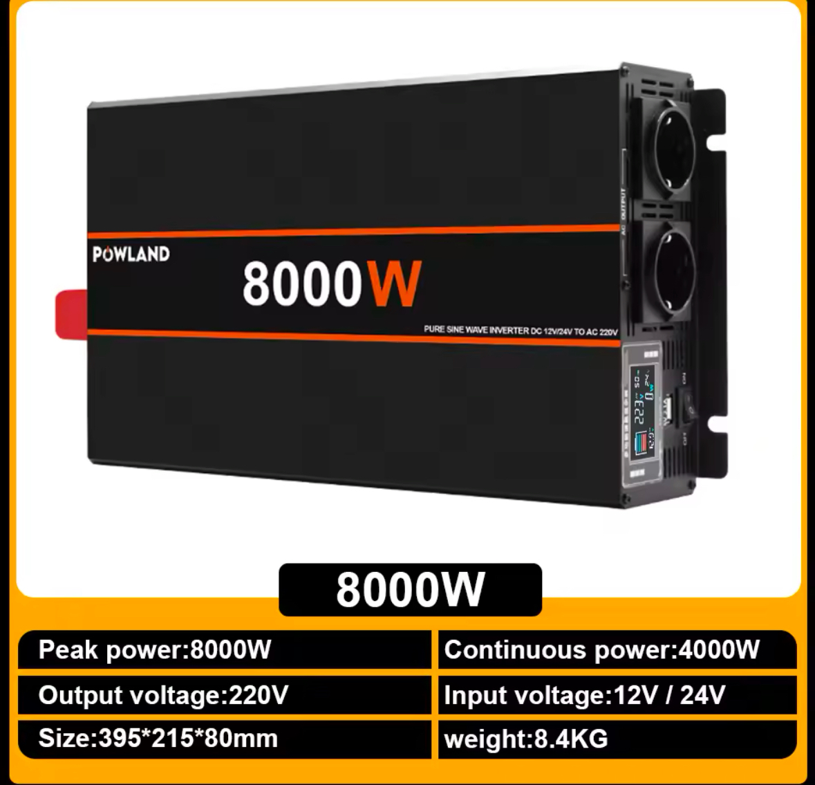 Kit convertisseur onduleur sinusoidale pure 24v  220v 8000 W