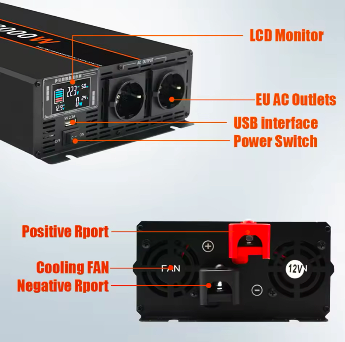 Kit convertisseur onduleur sinusoidale pure 24v  220v 8000 W