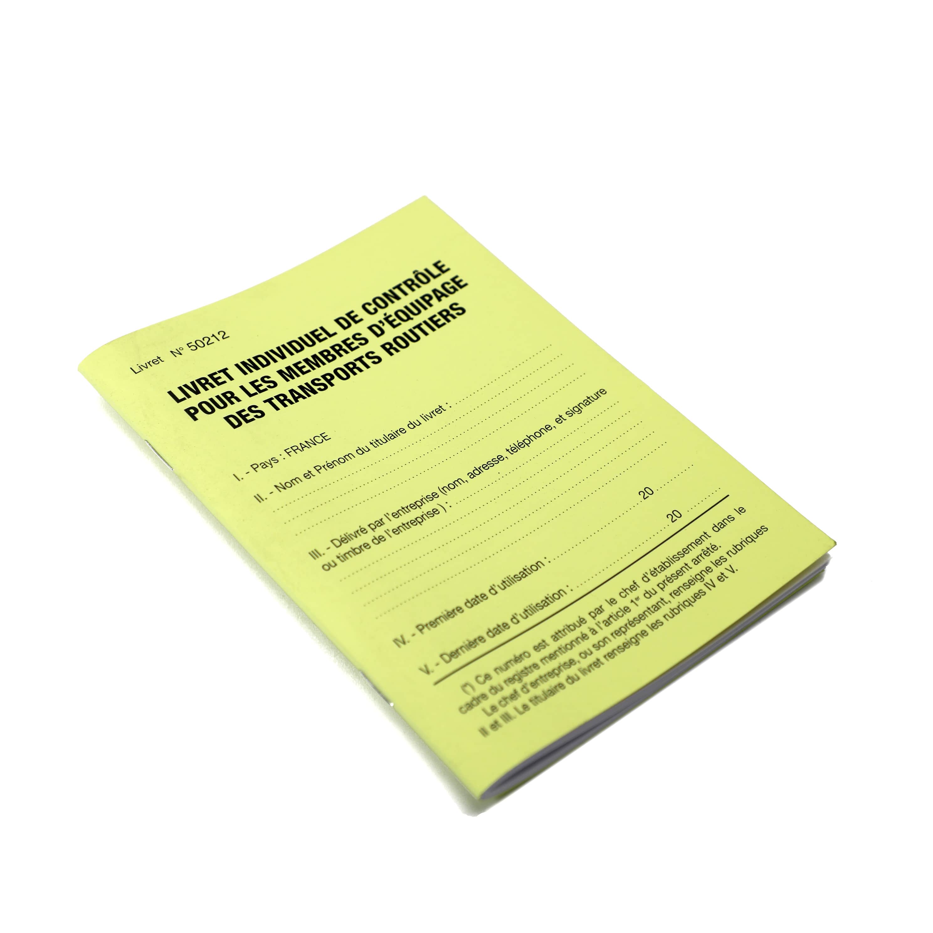 Livret Individuel de Contrôle Jaune (LIC Jaune)