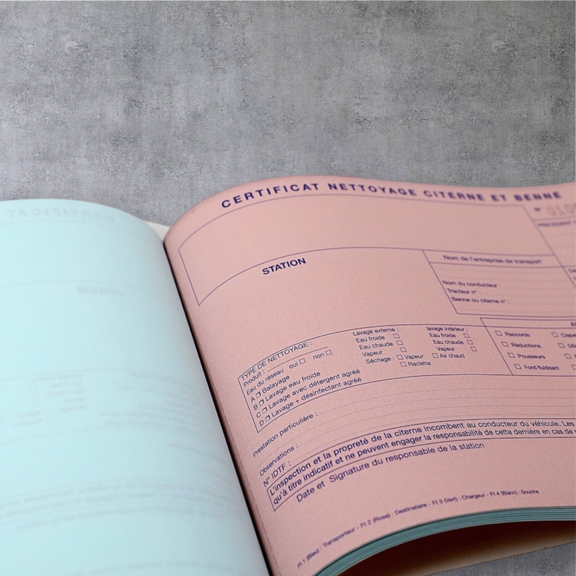 Certificat Nettoyage Citerne et Benne