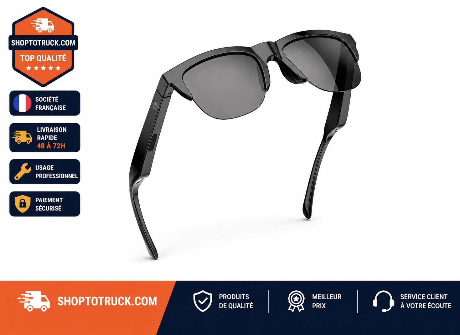 Lunettes Connectées Bluetooth – Mains Libres pour Conducteur Routier 