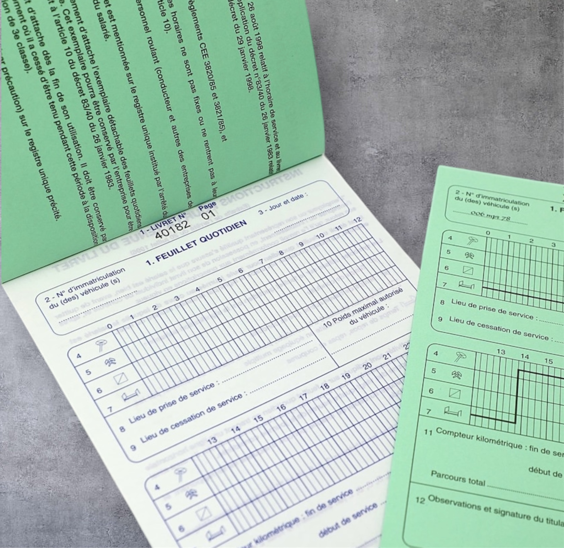Livret Individuel de Contrôle Vert (LIC Vert)