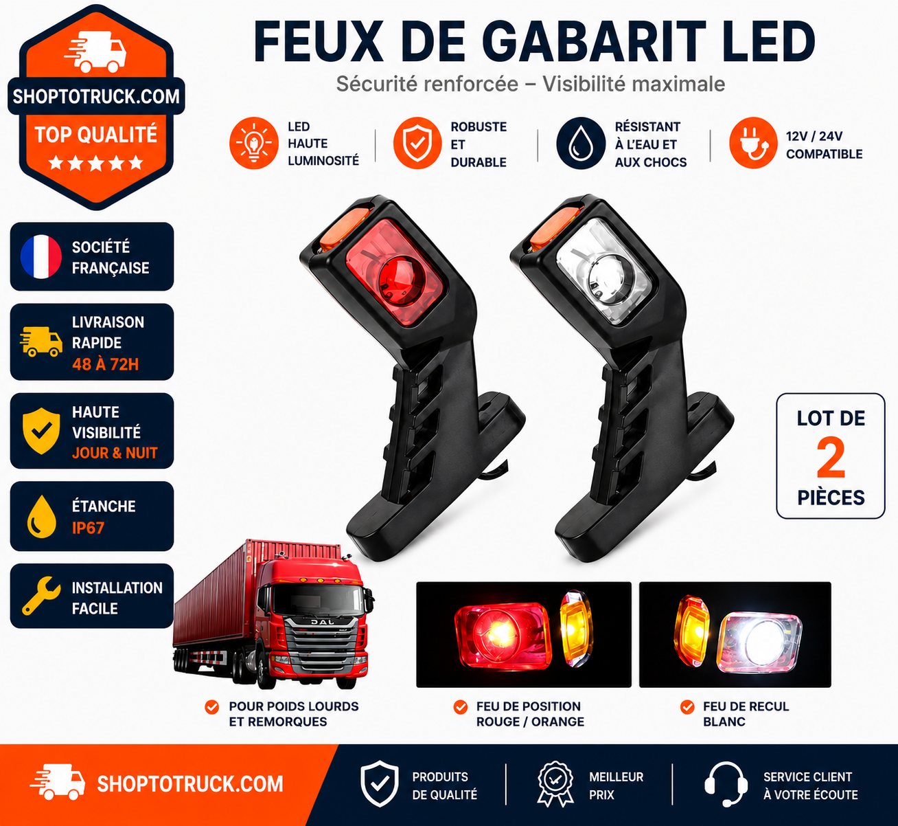 lot de 2 Feux latéraux 