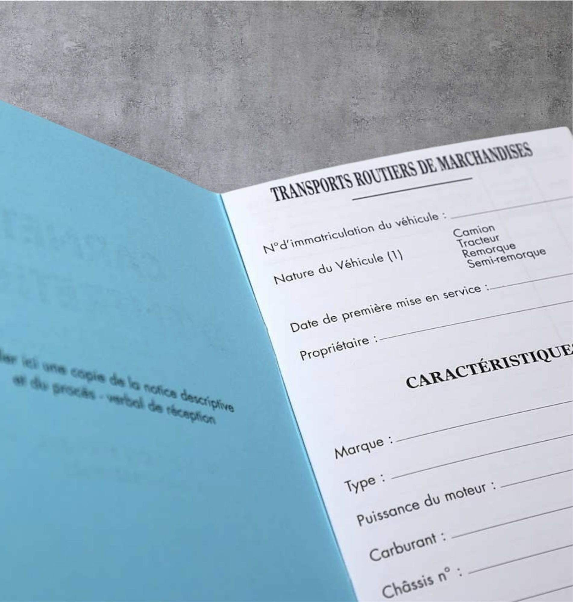 Livret d'entretien marchandises