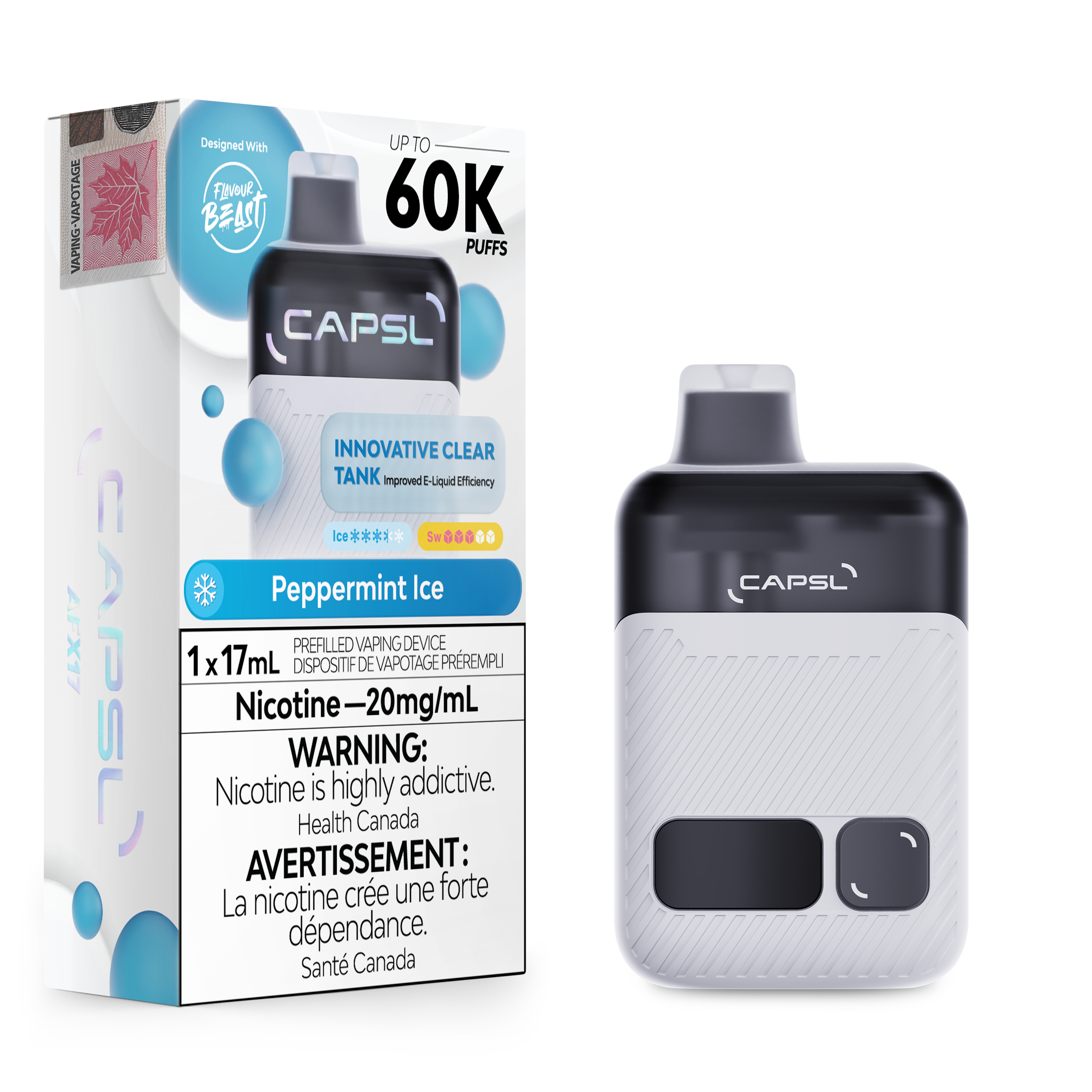 CAPSL 60K Peppermint Ice Vape Device