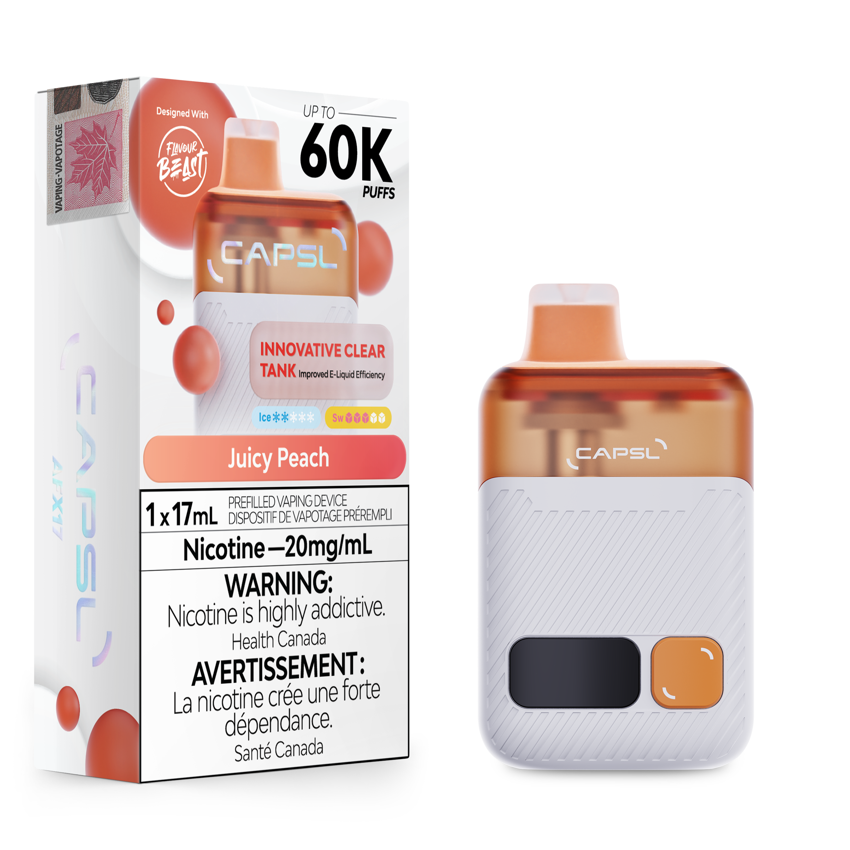 CAPSL 60K Juicy Peach Vape