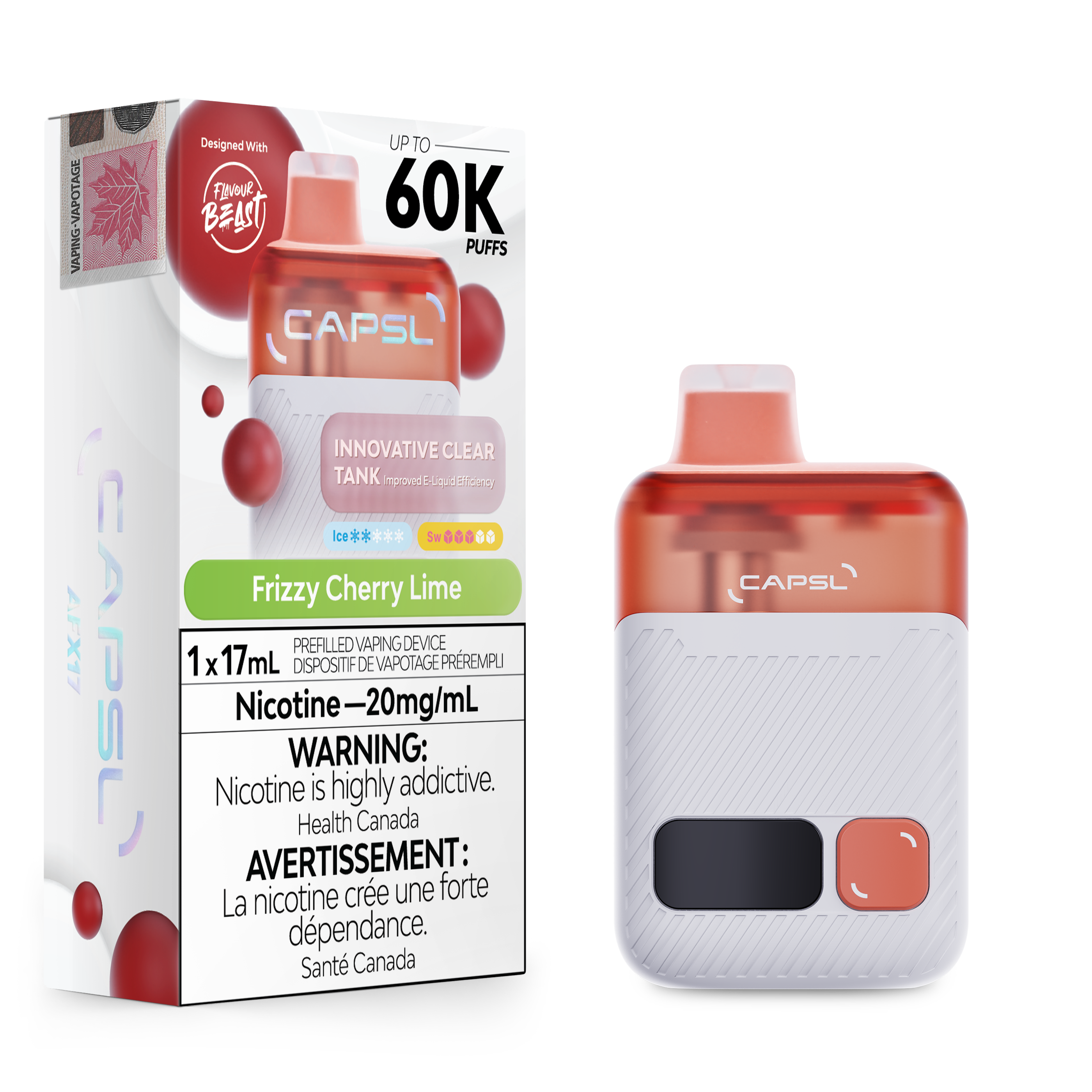 CAPSL 60K Frizzy Cherry Lime Vape Device