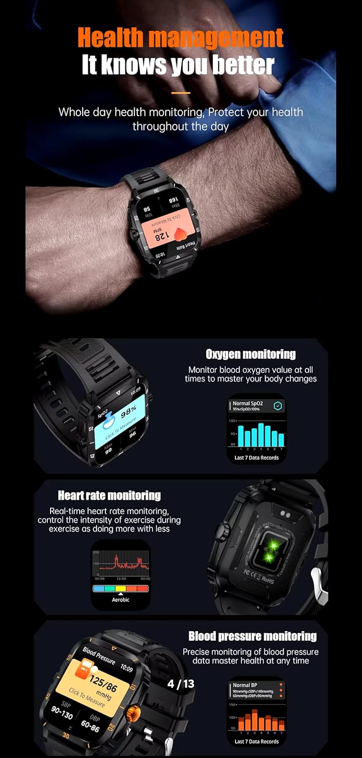 Montre connectée Sport-If, Compatible iOS et Android, Écran Couleur, Suivi d'Activité, Météo