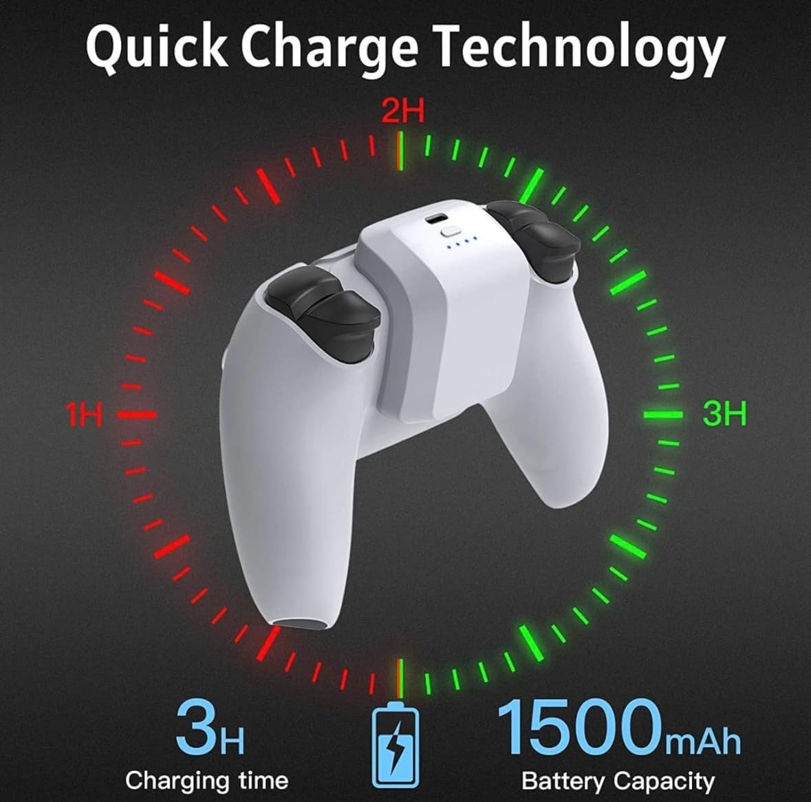 Batterie Externe Manette ps5 Batterie Rechargeable pour Manette ps5 1500mah Charge Rapide