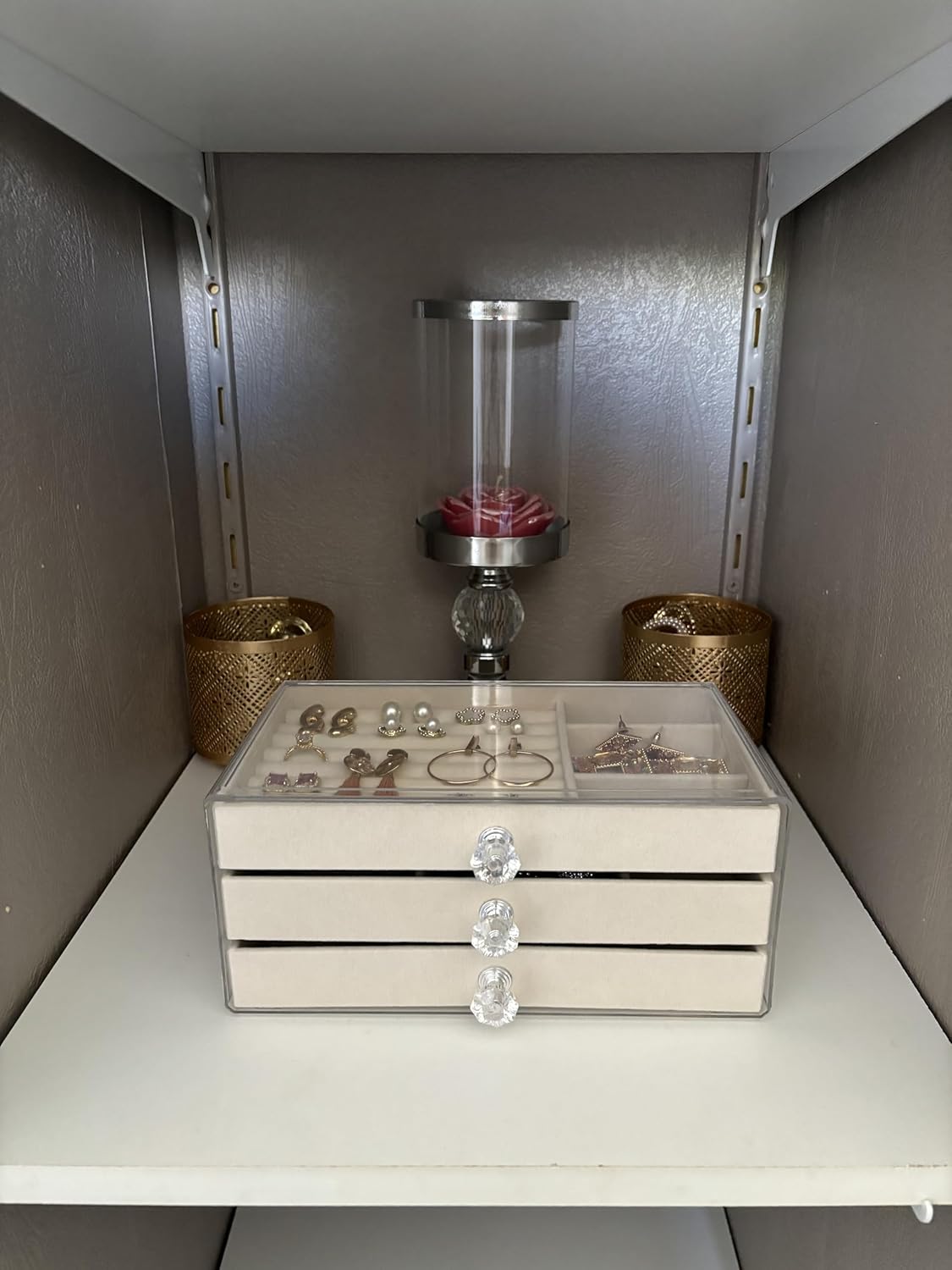 Boîte à bijoux rangement pour bijoux boîte de rangement bijoux 3 tiroirs