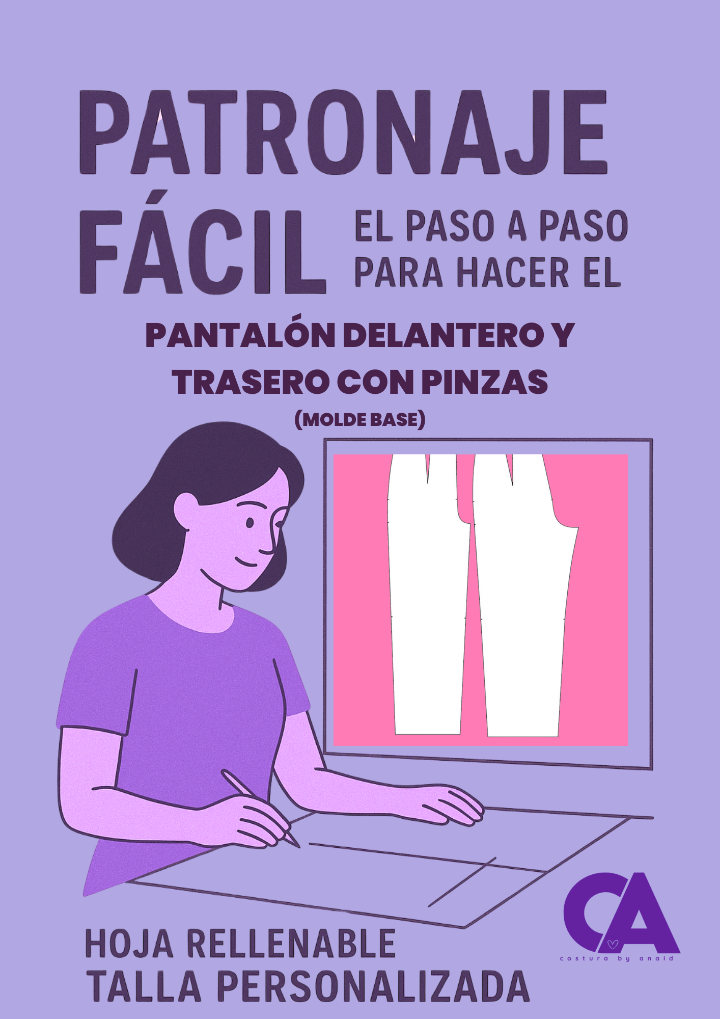 Patrón de pantalón con pinzas (Molde Base) 