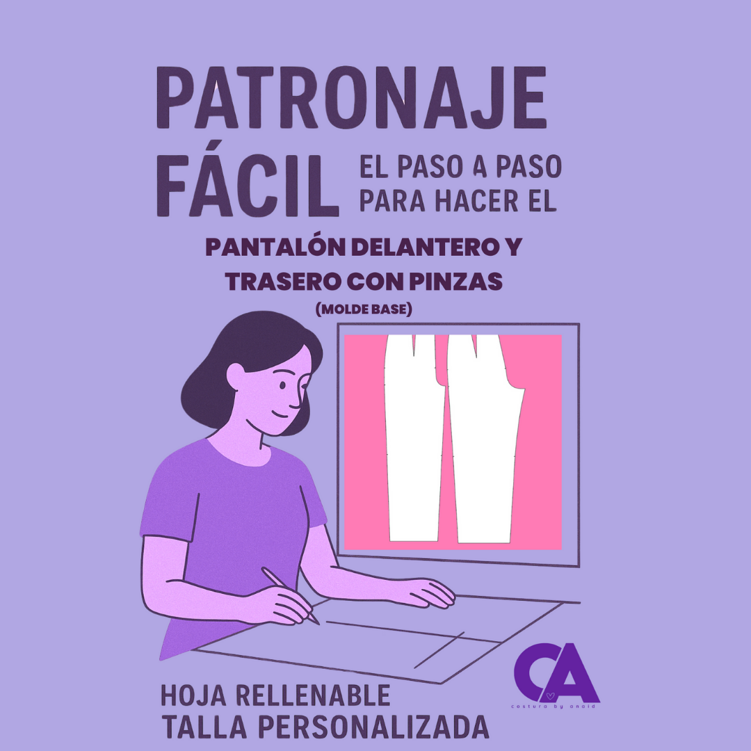 Patrón de pantalón con pinzas (Molde Base)