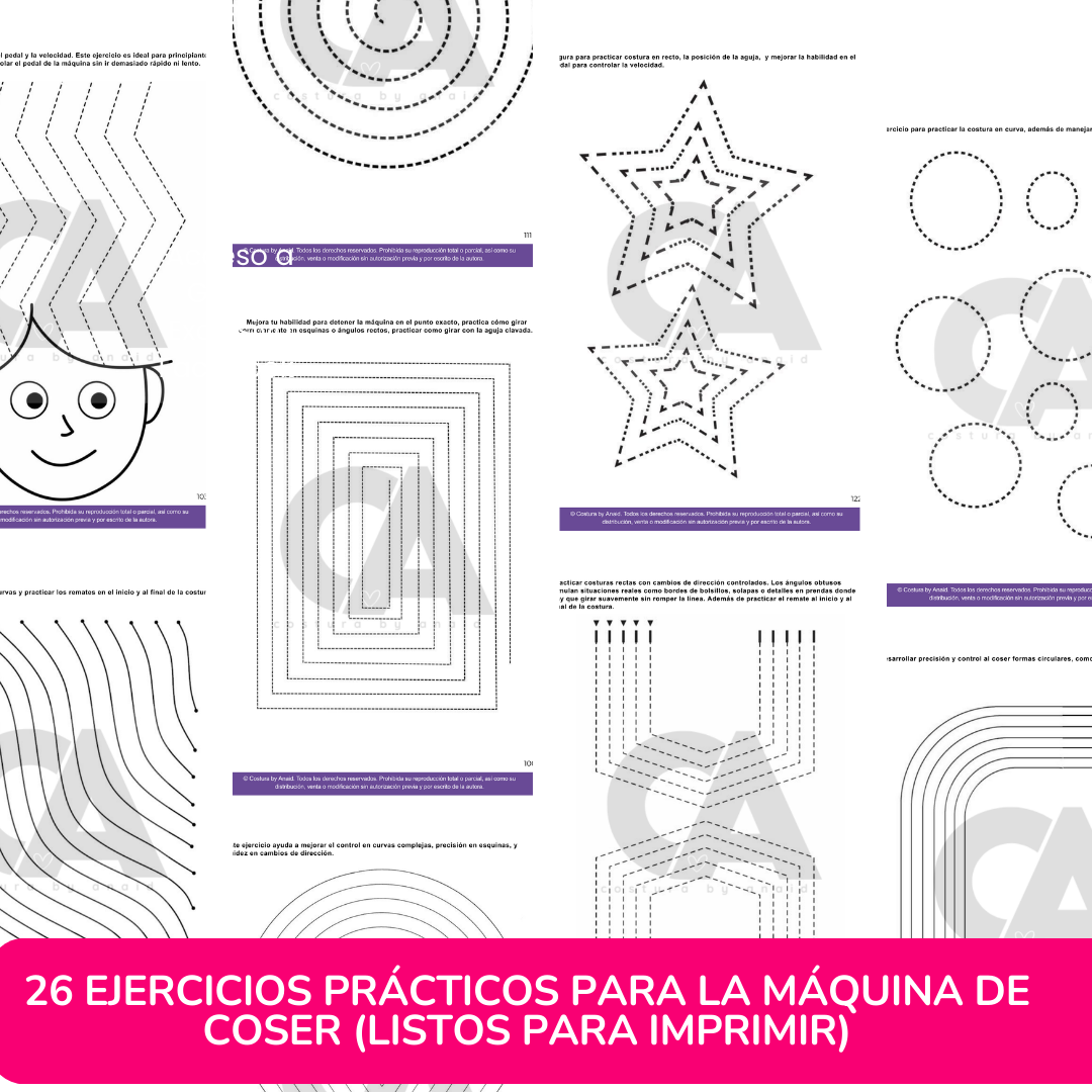 26 ejercicios prácticos para la máquina de coser
