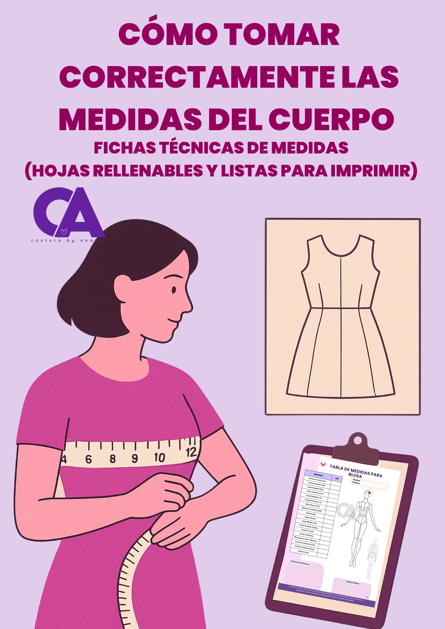 Guía para tomar medidas del cuerpo y Fichas Técnicas