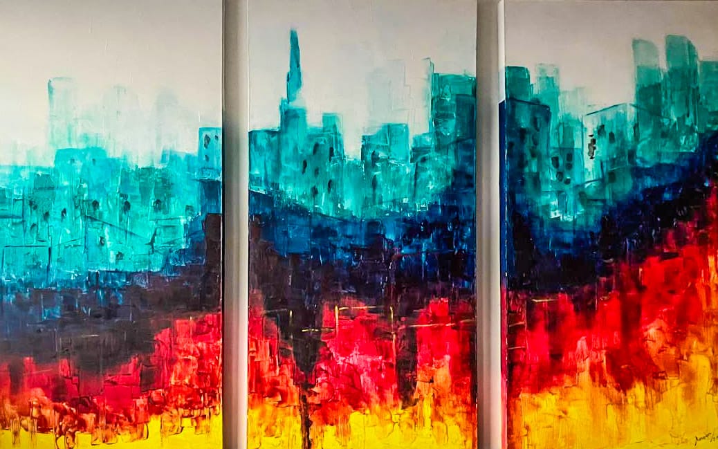 Sandra Amaya | Cuadros Abstractos | Tríptico 