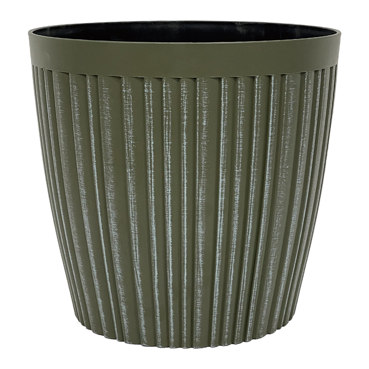 Green Ribbed Planter Pot