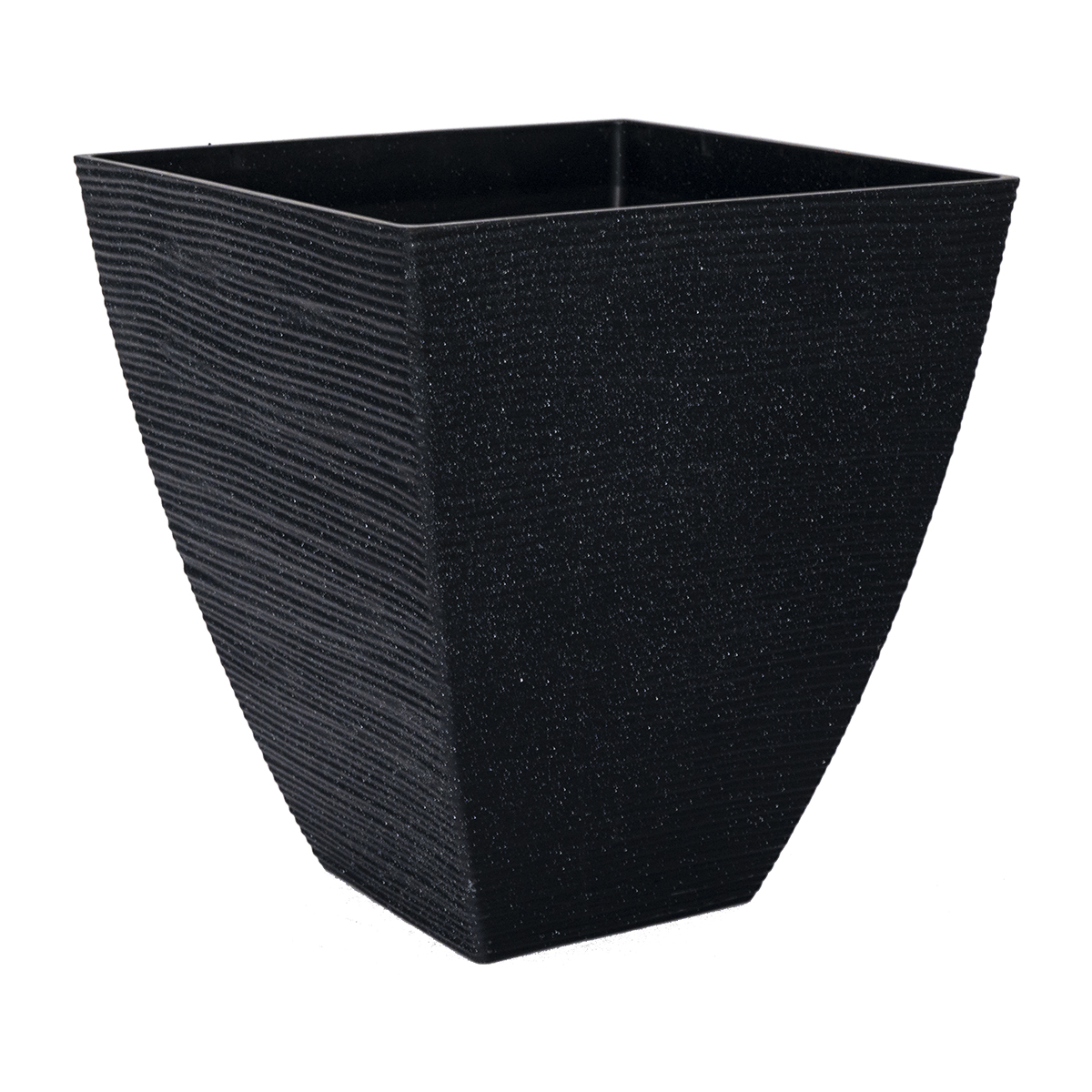 Black Textured Square Planter