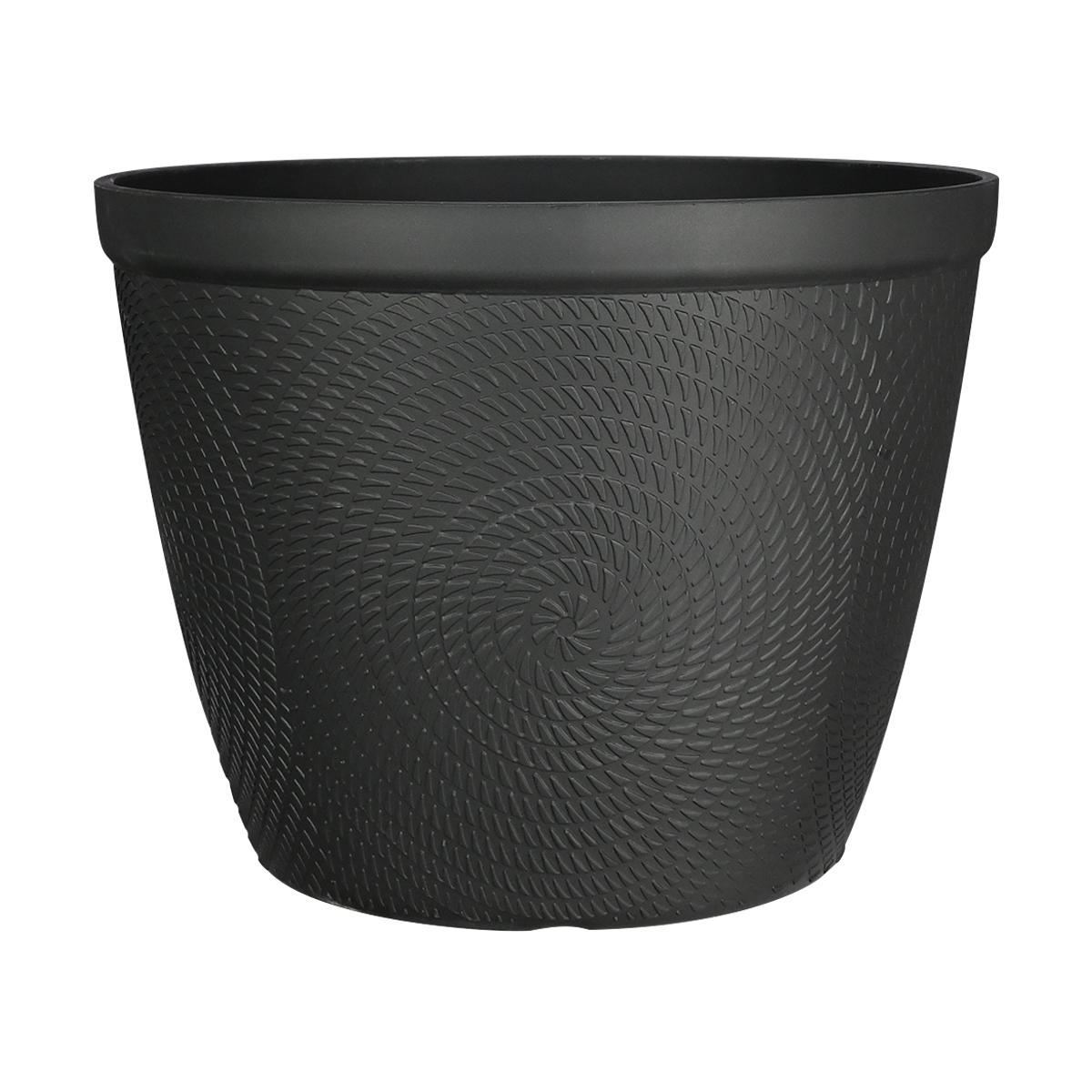 Textured Black Planter Pot