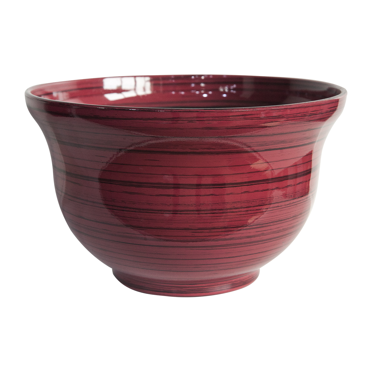 Red Striped Ceramic Bowl
