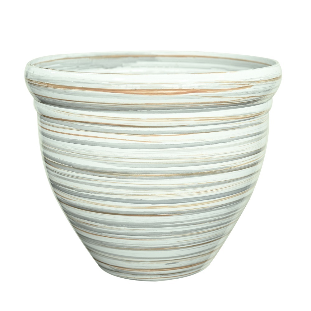 Striped Ceramic Pot