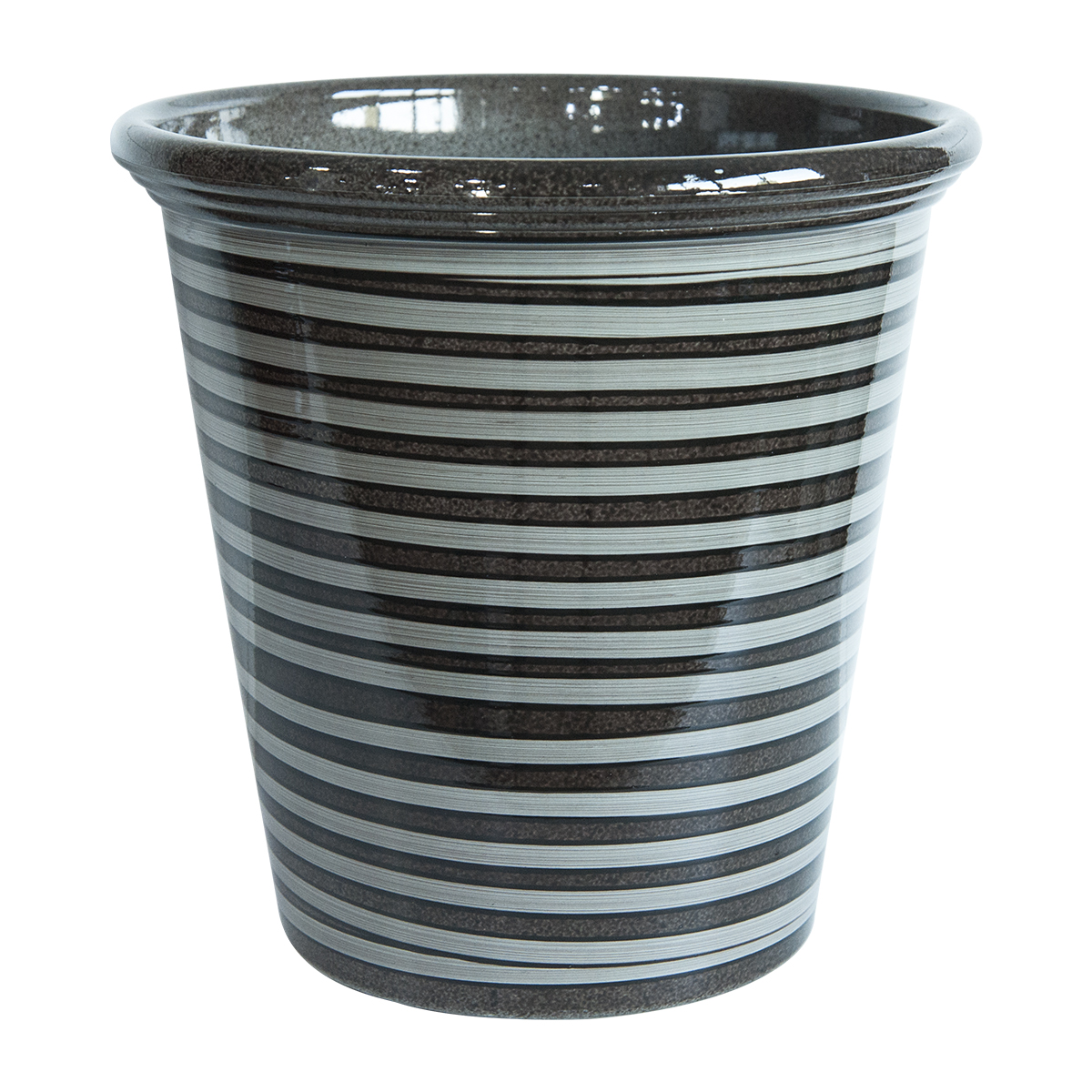 Striped Ceramic Flower Pot