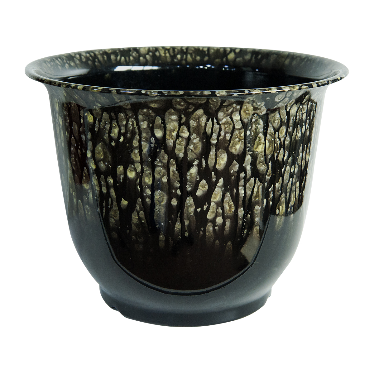 Black Glazed Ceramic Planter