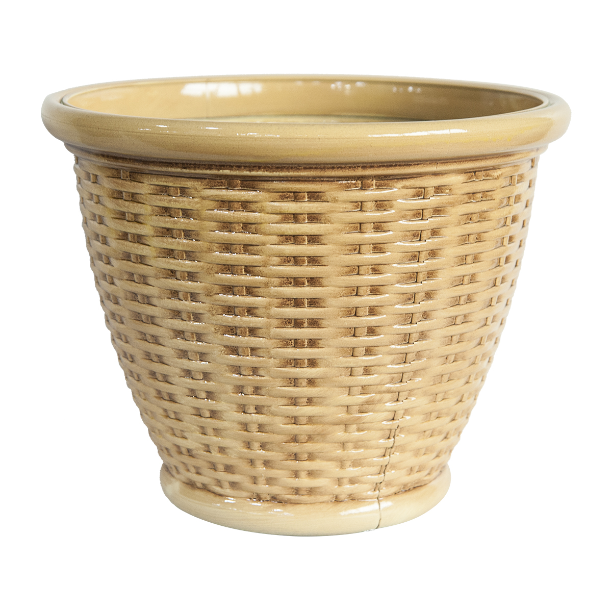Wicker Pattern Ceramic Planter