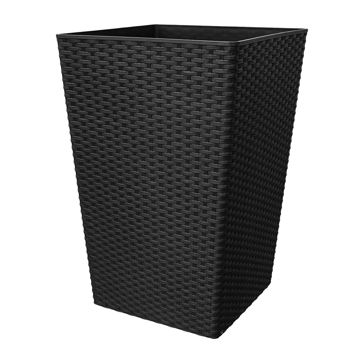 Tall Black Wicker Planter
