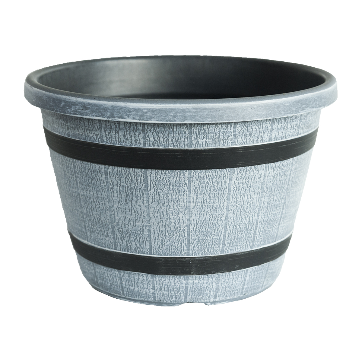 Gray Plastic Flower Pot