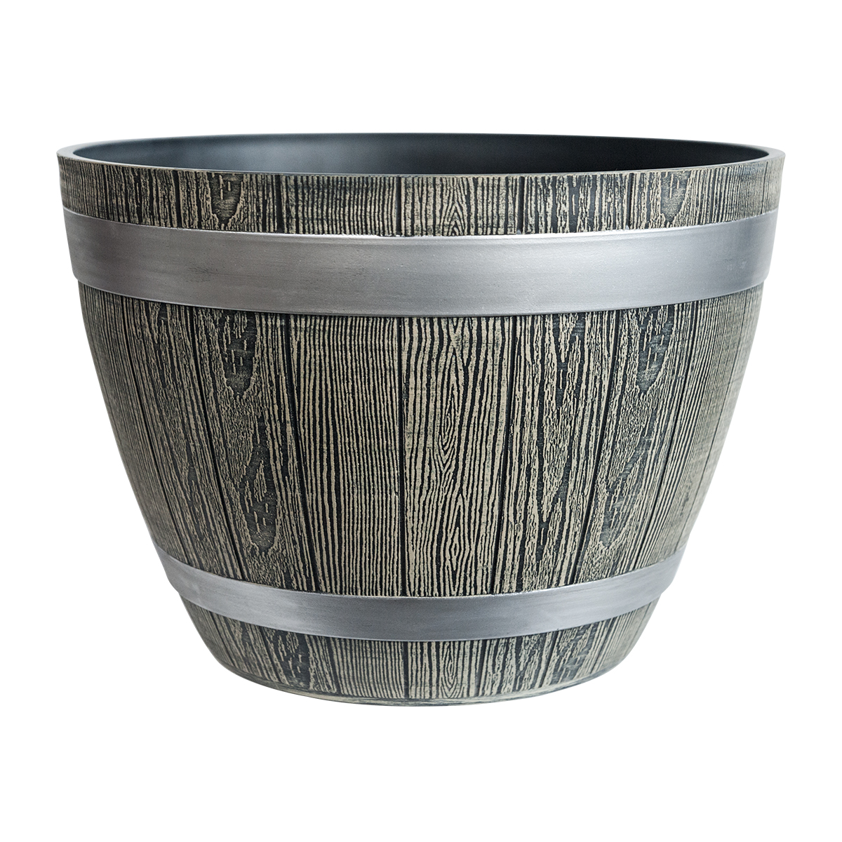 Large Wooden Barrel Planter