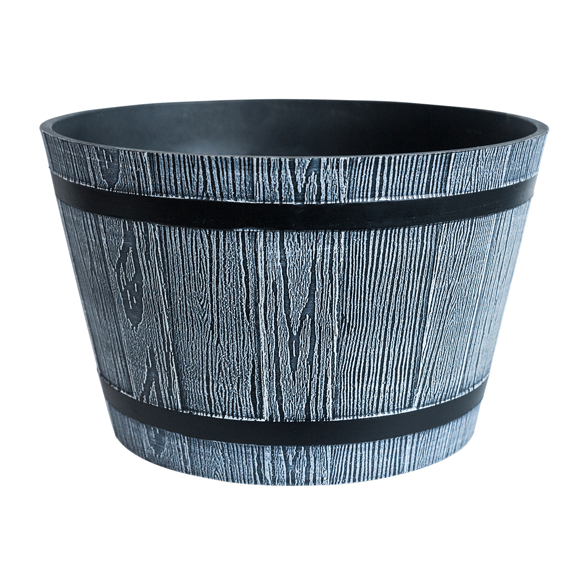 Round Wooden Barrel Planter