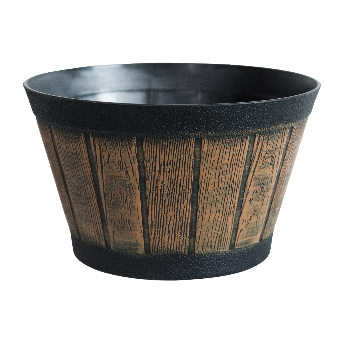 Rustic Wooden Barrel Planter